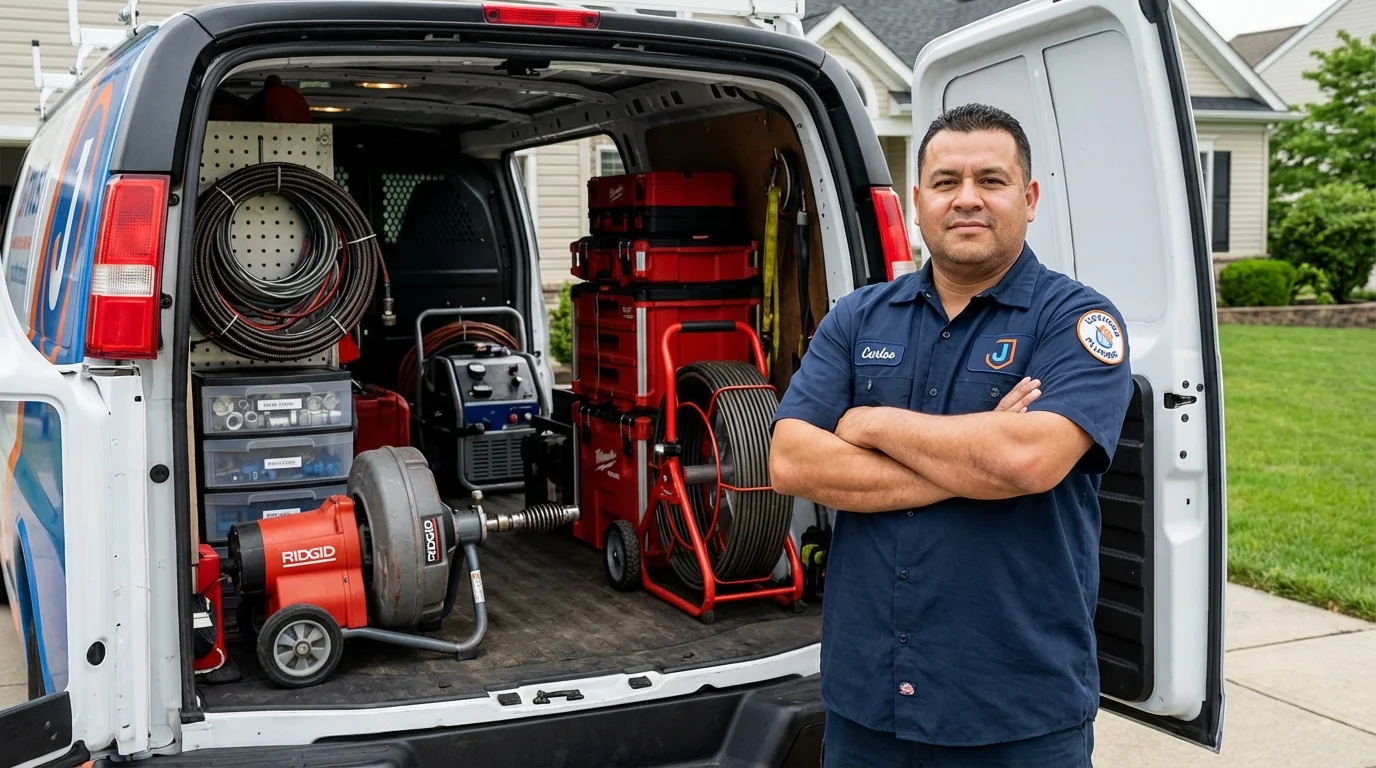 Professional drain cleaning equipment and Johns Plumbing LLC plumber in Akutan