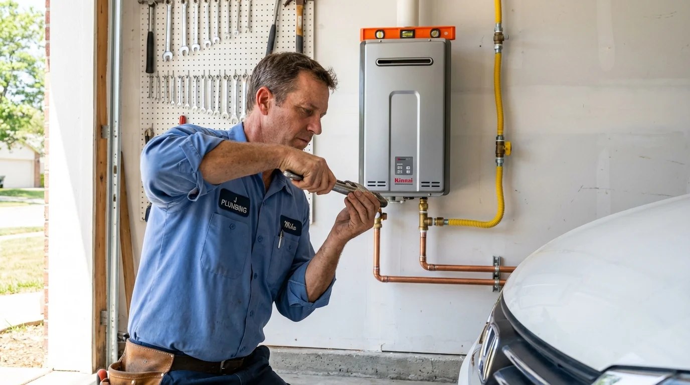 Tankless water heater installation by a Johns Plumbing LLC plumber in Akutan